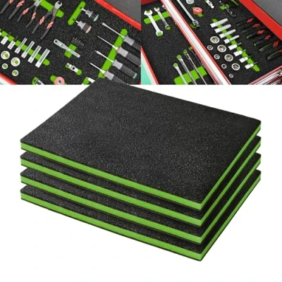 Image de Precision Defined Mousse pour Boîte à Outils Inserts en Étuis, Shadow, Outils, Polyéthylène Noir/Vert (40,6 x 30,4 2,54 cm, Lot de 4)