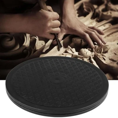 Image de 10 &#039;&#039; Heavy Duty 360 Rotation Support Pivotant Platine Plate Forme Base Roulements À Billes en Acier pour Moniteur TV Ordinateur Portable Sculpture Noir
