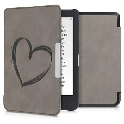 Image de kwmobileÉtui Compatible avec Tolino Shine 3 Coque Étui à Rabat magnétique tabletteeReader Similicuir Gris