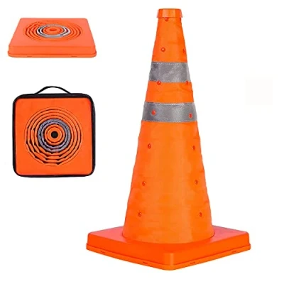 Image de cônes de sécurité la Circulation Pliables, 1 Pop up Polyvalents avec Cercles réfléchissants pour Le stationnement Routier, Pratique Conduite (1, 45cm)