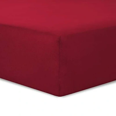 Image de VISION Drap Housse 160 x 200 cm Coloris: Rouge 100% Coton: 57 Fils 4 Coins élastiques