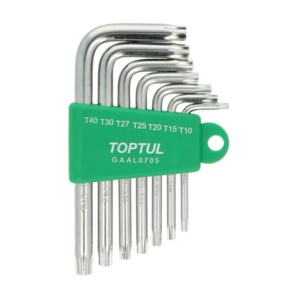 Image de TOPTUL GAAL0705 Ensemble de tournevis coudés T10, T15, T20, T25, T27, T30, T40 Acier chrome vanadium 7