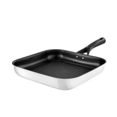 Image de Pyrex 8019842 Expert Touch Grill en Inox Ø 28 cm Compatible tous Feux dont Induction Revêtement Anti Adhésif Renforcé Longue Durée