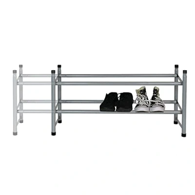 Image de Hyfive Étagère à chaussures extensible 2 niveaux pour rangement de dans le couloir
