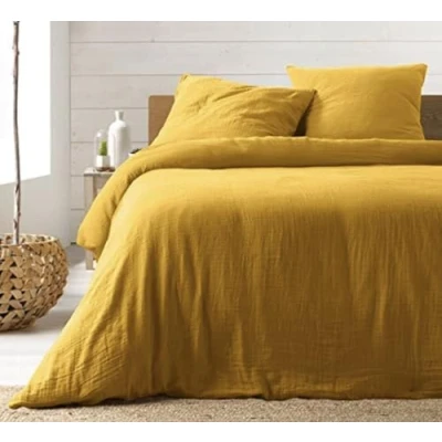 Image de KGS Parure de lit en Gaze Coton 240 x 260 cm (Jaune)