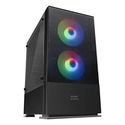 Image de Mars Gaming MCZ, Boîtier PC Compact, MicroATX, Panneau + Frontale Mesh, Noir