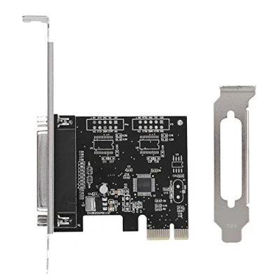 Image de Carte d&#039;extension de port parallèle PCIE vers DB25 LPT avec support extra plat, adaptateur convertisseur PCI pour imprimantes, programmeurs, scanners, DOS, Windows 8/7 / V