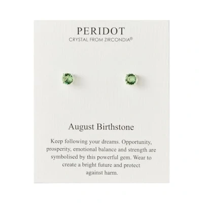 Image de Boucles d&#039;oreilles avec pierre de naissance d&#039;août (péridot) créées des cristaux Zircondia®