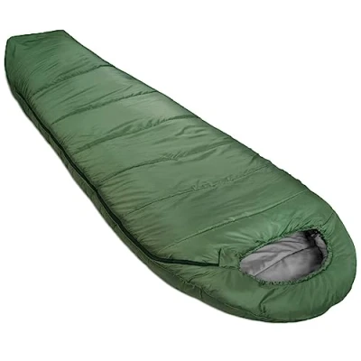 Image de Amazon Basics Sac de couchage pour le camping et la randonnée par temps froid, léger, style momie, vert olive