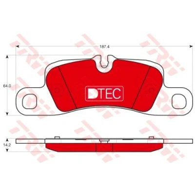 Image de TRW DTEC COTEC GDB1839DTE Jeu de plaquettes frein préparé pour indicateur d&#039;usure PORSCHE: Cayenne