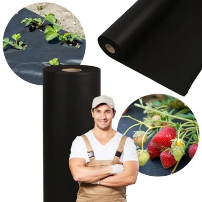 Image de sarcia.eu Géotextile Toile Anti Mauvaises Herbes en Non tissé 150g/m2 Caoutchouc Noir avec UV 70m 1,1 m