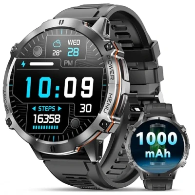Image de OUKITEL Montre Connectée Homme BT13 Batterie 1000mAh Écran AMOLED 1,73 Pouces Chat GPT Smartwatch IP68 Étanche 100 Modes Sportifs Fréquence Cardiaque SpO2 Sommeil Moniteur pour Android/iOS