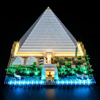 Image de YEABRICKS LED Lumière pour Lego 21058 Architecture Great Pyramid of Giza Modèle de Blocs Construction (Ensemble Non Inclus)