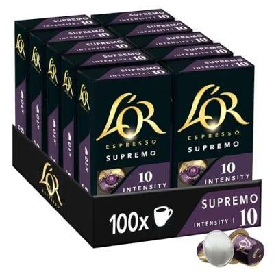 Image de L&#039;OR Supremo 100 Capsules de Café intensité 10 Compatibles Nespresso®* (lot x 10)