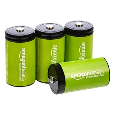 Image de Amazon Basics Piles rechargeables D Cell 10000 mAh NiMh, lot de 4 (le visuel peut varier)