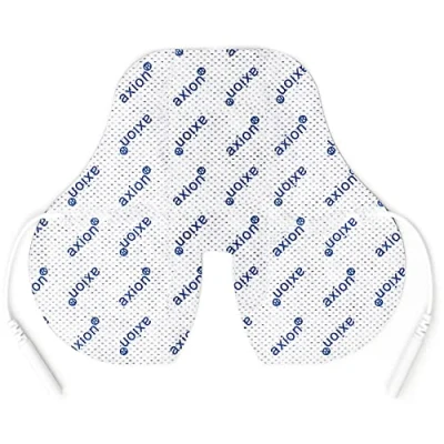 Image de Électrode cervicale ou nuque axion Patch 13x11 cm pour électrostimulateur TENS et/ou EMS réutilisables et autocollants avec connexion filaire de 2 mm