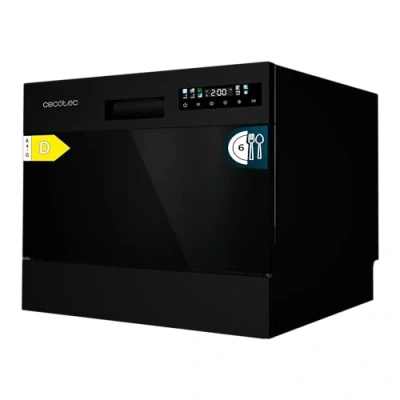 Image de Cecotec Lave vaisselle Compact Libre Installation 6 couverts Bolero Aguazero 2300 Dark. 8 programmes, Classe D, Panneau tactile couleur, Départ différé, Fonction prélavage, Dry+, Germ Shield