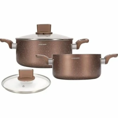 Image de Set de marmites ARTHUR MARTIN AM9820 20 24 cm avec couvercle en verre Aluminium Tous feux dont induction