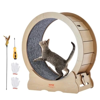 Image de VEVOR Roue d&#039;exercice pour Chat 750 mm Grande de Tapis Roulant Intérieur Course Détachable et Taquin Marche Entraînement Convient Plupart des Chats