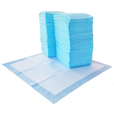 Image de Amazon Basics Lot de 100 Coussinets d’Apprentissage la propriété pour Chiens tampons Pipi étanches à 5 Couches, parfumés 56 x cm, Bleu