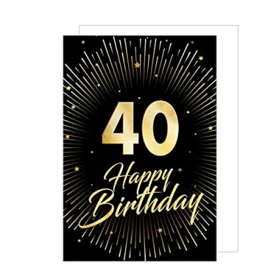 Image de Edition Seidel carte de vœux XXL pour 40e anniversaire, avec enveloppe, format A4, vœux, billet, Happy Birthday, homme et femme (A4 GZ345 40)