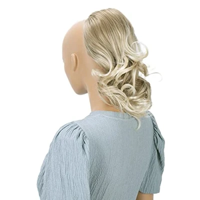 Image de CAISHA 30cm Postiche Natte Queue De Cheval Extensions Cheveux Volumineux Ondulé Blondmix PH4a
