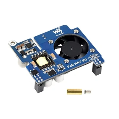 Image de IBest POE Hat for Raspberry Pi 4B 3B+,802.3af/at Compliant,Power Over Ethernet (D) Expansion Board Pi,with Cooling Fan and Heatsink,Tailored Official Case