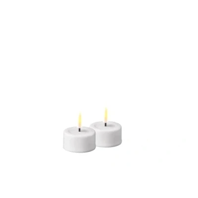 Image de Deluxe Homeart Ensemble de bougies chauffe plat LED sans flamme avec technologie Real Flame™ Bougie alimentée par piles (blanc)