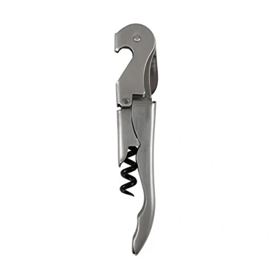 Image de TM Electron hocu008 Tire bouchon professionnel avec double charnière, lame, décapsuleur et tirabuzón, acier inoxydable
