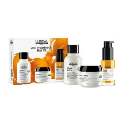 Image de L’Oréal Professionnel, Kit Découverte Metal Detox, Cheveux Abîmés &amp; Cassants, Renforce, Hydrate Protège de la Chaleur, Couleur Longue Durée, Trio Shampoing (100ml) + Masque (75ml) Sérum (30 ml)
