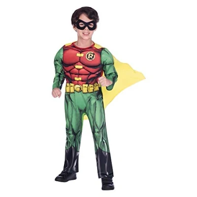 Image de amscan 9906202 Déguisement Classique pour Enfant Warner Bros Robin (3 4 Ans), Unisexes, 9906202, Multicolore