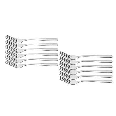 Image de Otto Koning Hannover Fourchettes de table Lot 12 pièces en acier inoxydable, finition polie brillante. Idéal pour un usage quotidien. Design aux lignes simples.