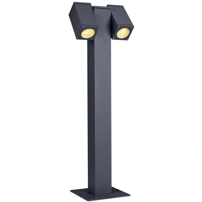Image de SLV 1002871 Poser Éclairage allées, Murs, entrées, Lampe de Jardin extérieur LED/GU10 IP44 7W, Aluminium, Theo PATHLIGHT Double QPAR51 Anthracite