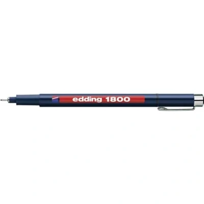 Image de edding 1800 Feutre fin de précision Noir 10 stylos Largeur trait,25 mm Pour une écriture et des esquisses précises Pointe fine gainée métal adapté aux règles pochoirs