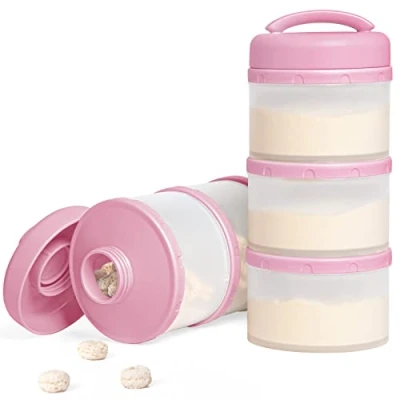 Image de Termichy Boîte Doseuse à Poudre de Lait empilable, Paquet 2 (bébé rose)