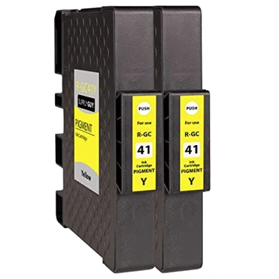 Image de Supply Guy 2 Cartouches d&#039;encre Compatible avec Ricoh GC 41 Y Jaune pour Aficio SG2100n SG3100Series SG3100snw SG3110dn SG3110dnw SG3110n SG3110 Series sfnw SG3120Bsf