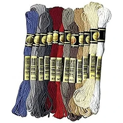 Image de Fils en coton artemio multicolores lot de 12 échevettes 8 mètres assortiment automne