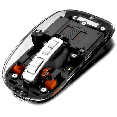 Image de XtremeMac Souris sans Fil Transparente BT5.1/2.4G Bluetooth Rechargeable silencieuse pour Mac, iPad, MacBook, Ordinateur Portable, PC (Gris)