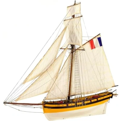 Image de Artesanía Latina Maquette de Bateau en Bois Cotre Corsaire Français, Le Renard Modèle 22401, Échelle 1:50 Modèles à Assembler Niveau Initié