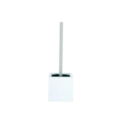Image de MSV Brosse Wc avec support MDF &amp; Acier Inox Blanc
