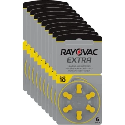 Image de Rayovac R extra 10 avancée Piles auditives (type: 10, 60 pack) Zinc Air / PR70