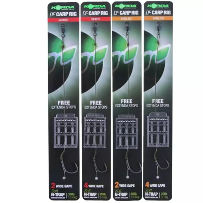 Image de Bas de ligne Korda N Trap DF Rig T2 Wide Gape 30 lbs