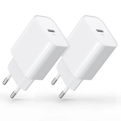 Image de 30W Chargeur i Phone, 2 Pack USB C, PD 3.0 Rapide, Adaptateur C Alimentation Compatible avec Phone 15/14/13/12 Plus Pro Max Mini, AirPods iPad, Samsung Galaxy S23/22, Blanc