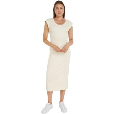 Image de Tommy Hilfiger SLIM MIDI CAP Sleeve Robe en jersey, Femme, Taille: Medium, Calico