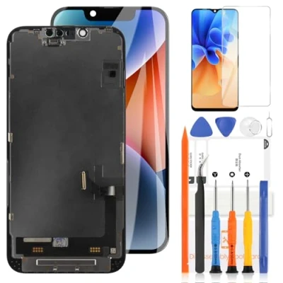 Image de LADYSON Écran LCD pour iPhone 14 Plus Remplacement Tactile Digitizer A2886 A2632 A2885 A2896 A2887 Kit de Réparation (Noir INCELL)
