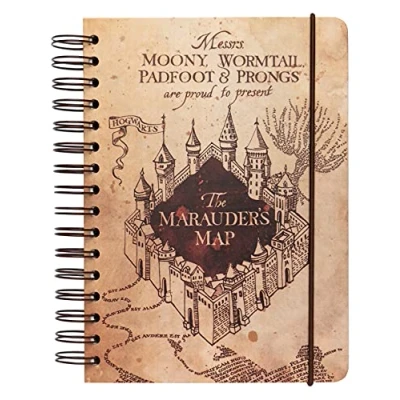 Image de Grupo Erik Bullet Journal Pointillé Harry Potter, La Carte du Maraudeur, Carnet de Notes A5, Notebook, Agenda, Spirale CTFBA50034