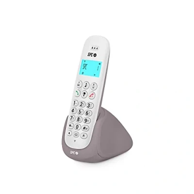 Image de SPC Art Téléphone Fixe sans Fil avec écran Lumineux, identificateur d’Appel, Mains Libres, répertoire, Mode muet, compatibilité Gap et ECO Blanc