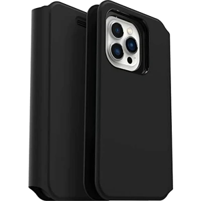 Image de Coque Apple iPhone 13 Pro Similicuir OtterBox portefeuille Étui téléphone Noir Shockproof