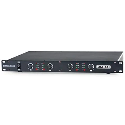 Image de Pronomic P 154E MKII Amplificateur de Puissance 4 canaux RMS/4 ohms 4x 150 watts Particulièrement adapté à l&#039;utilisation en moniteur ou studio/HiFi 1U Noir