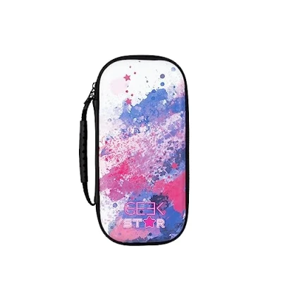 Image de Konix Geek Star Housse de Protection et Transport pour Consoles Nintendo Switch, Switch Lite OLED Rangement 8 Jeux Motif étoiles